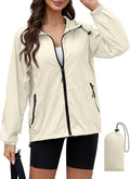 PITINAN Lightweight Rain Jacket Women Packable Wind Breaker Light Rain Jacket Women Waterproof Travel Raincoat S-XXL