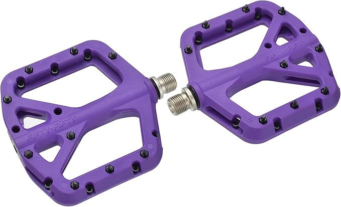 FIFTY-FIFTY Mountain Bike Pedals, Non-Slip MTB Nylon Composite, 9/16" Bicycle Pedals, Lightweight and Wide Flat Platform
