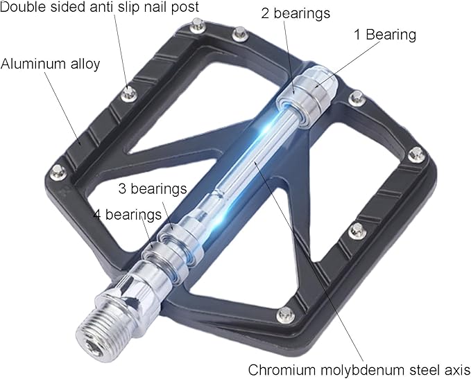 Mountain Bike Pedals, Aluminum Alloy, Pink and Black