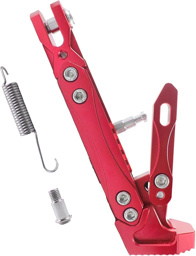 Universal CNC Aluminum Alloy High Quality Motorcycle Adjustable Kickstand Accessories Motor Scooter Modified Tripod Holder Kickstand Foot Side Support Stand Motor Motorbike Dit Pit Bike