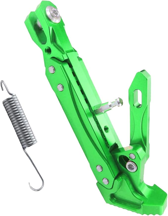 Universal Motorcycle Kickstand Adjustable Foot Side Support Parking Kickstand for Electric Motorbike Parking Foot Side Support Stand (Green-1)