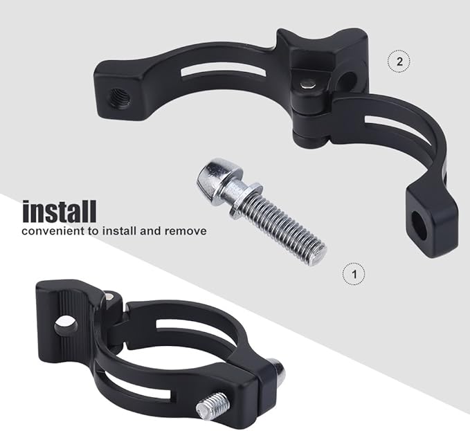 Alomejor Front Derailleur Clamp, Lightweight Hollow Design High Strength Aluminum Alloy Bike Clamp for Road Mountain Bikes Cyclists Commuters Racing