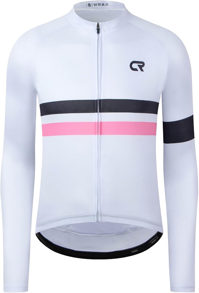 Coconut Ropamo CR Long Sleeve Cycling Jersey Mens, 3+1 Zipper Pockets Bicycle Tops Quick Dry Breathable Biking Shirt