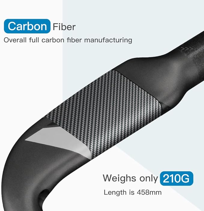 Alfa Pasca Aero Handlebars for Road Bike Carbon Racing Bicycle Handlebars Drop Bars Lightweight 31.8 UD Glossy/Matte 400/420/440mm