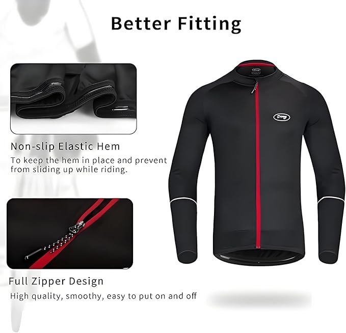 Cycling Jersey Men Bicycle Shirt Short and Long Sleeve MTB Road Biking Jersey with Pockets