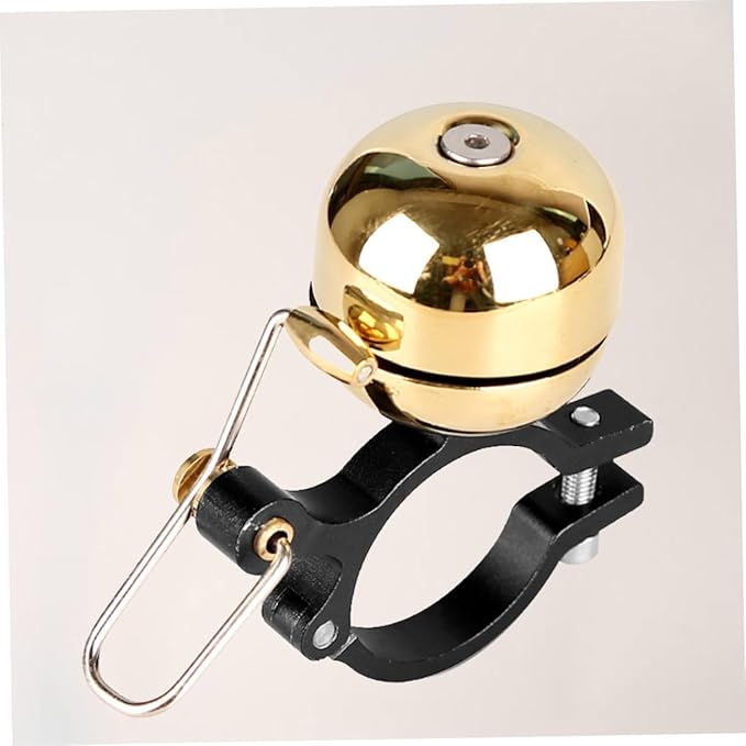 Vintage Bike Bell Loud Mini Metal Bicycle Bell Accessories for Mountain and Road Cycling, Bright Gold Single Piece for Adult Riders