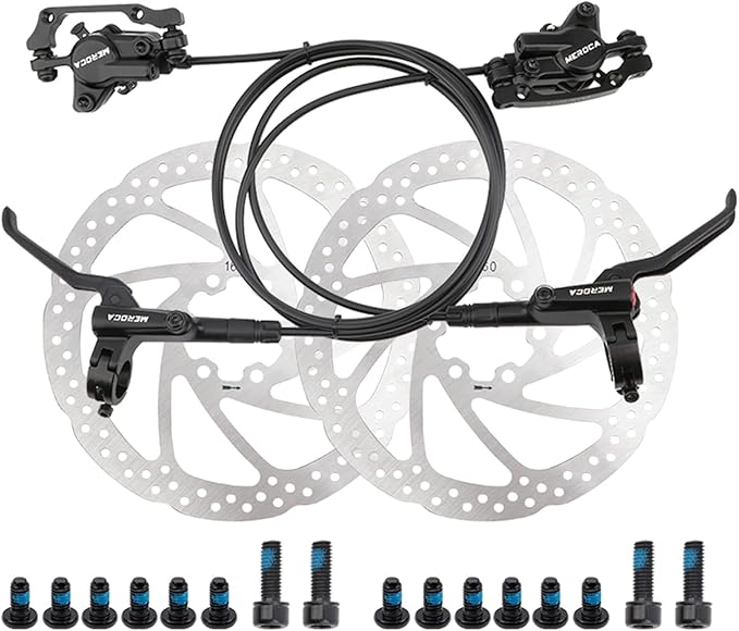 MEROCA M800 Mountain Bike Hydraulic Disc Brakes Hydraulic Bike Brakes Front 800mm and Rear 1400mm with PM Adapter for 160mm Rotor