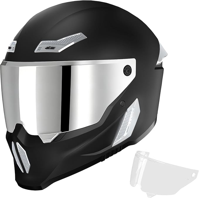 Motorcycle Helmets for Adult Men Women,Full Face Motorcycle Helmet,MG666 DOT Approved Motorbike Racing Street Bike Helmets with Two Visors