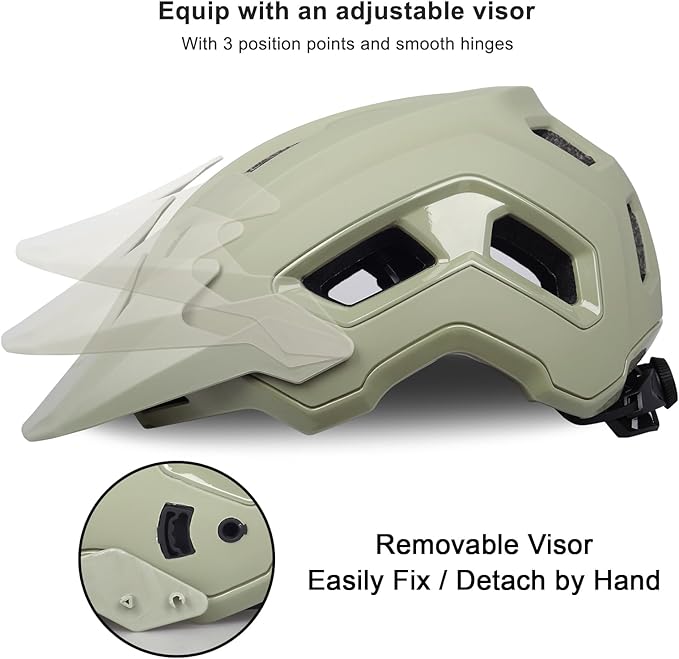 Bike Helmet for Adult & Youth, Lightweight MTB Helmet with Adjustable Visor for Mountain/Road Cycling, 2 Sizes for Men Women Boys Girls