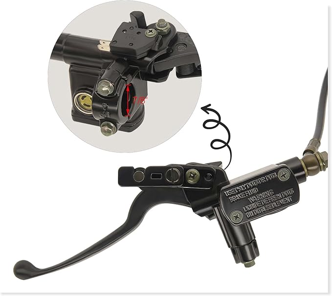 Rear Hand Hydraulic Disc Brake Left Hydraulic Brake Master Caliper Assembly Compatible for Chinese Taotao Roketa Sunl 50cc 90cc 110ccc 125cc Go-Kart Dune Buggy Quad ATV Dirt Mini Bike Kinroad 1