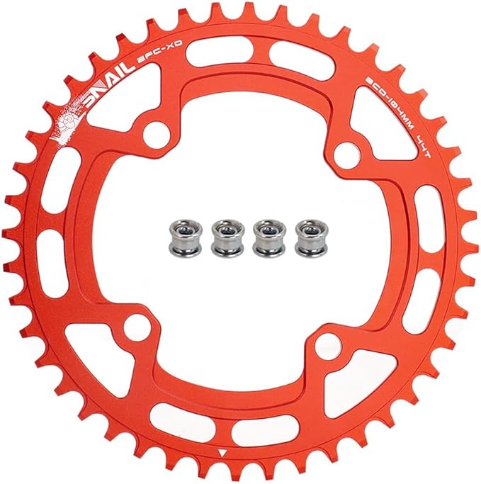 FOMTOR 104 BCD Chainring (30-52T) 7-12 Speed Compatible CNC 7075 Aluminum Narrow Wide Tooth Round Oval Chainrings for MTB/Road Bike Ebike Chainwheel Black/Red