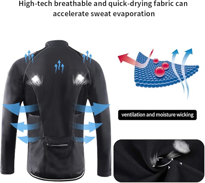 Cycling Jersey Men Bicycle Shirt Short and Long Sleeve MTB Road Biking Jersey with Pockets