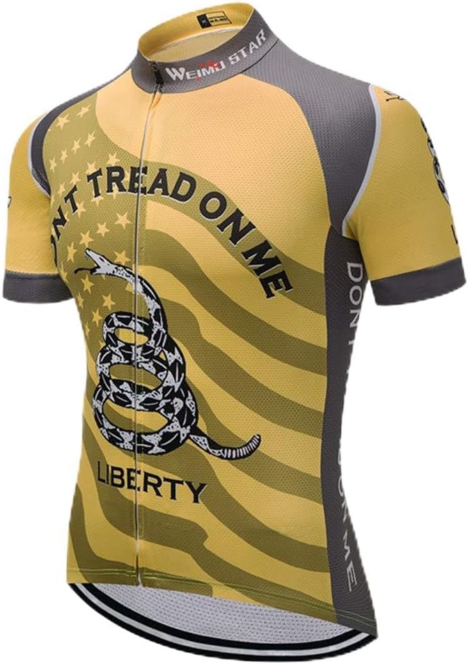 JPOJPO USA Cycling Jersey Men Short Sleeve Bike Shirts Biking Jersey Summer American Bicycle Tops with 3 Pockets Reflective