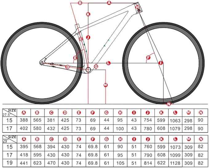 Carbon Mountain Bike Frame 27.5er 29er Hardtail Bike Frame XC/AM 15''/17''/19'' Disc Brake Bike Frame Thru Axle 12x142/148mm Internal Routing(Black,29 * 19'')