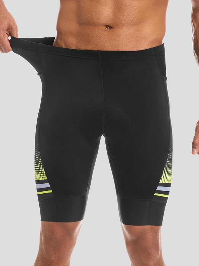 Przewalski Men's Padded Bike Shorts Cycling Road Riding Bicycle Cycle Shorts Pockets UPF 50+ Biking Tights
