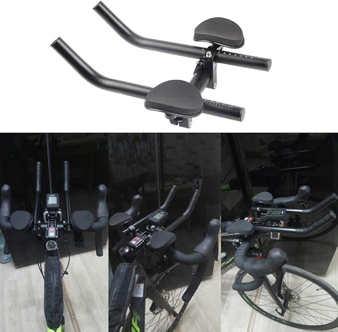 Aero Bars,Bicycle Bike Armrest Handlebars TT Rest Bar Aluminum Alloy Black for Mountain Road Bicycle Bike Racing Handlebars