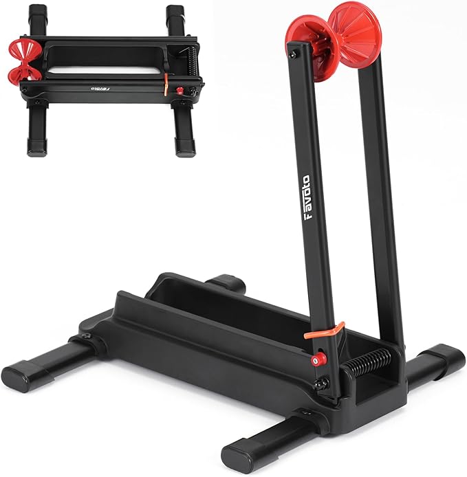 Favoto Floor Bike Stand Rack - Fit 20”-29” Road Bike and MTB - Foldable Indoor Outdoor Garage Storage Rack