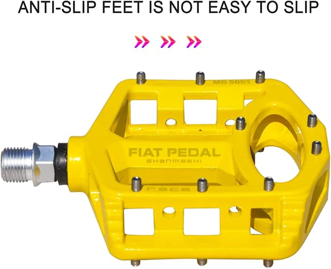 UPANBIKE Magnesium Alloy Bike Pedals 9/16'' Spindle Bearing High-Strength Non-Slip Large Flat Platform for Mountain Bike Road Bicycle