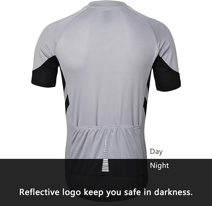 ARSUXEO Men's Short Sleeves Cycling Jersey Bicycle Biking Bike Shirt 636