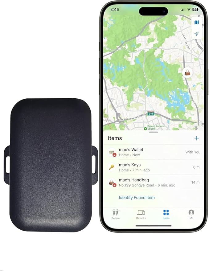 10 or 1 Year Long Life Battery GPS Tracker Item Finder, find car in Parking lot, no Subscription for Vehicles car ebike Truck Luggage School Bag Asset(1 Year, Android&iPhone)