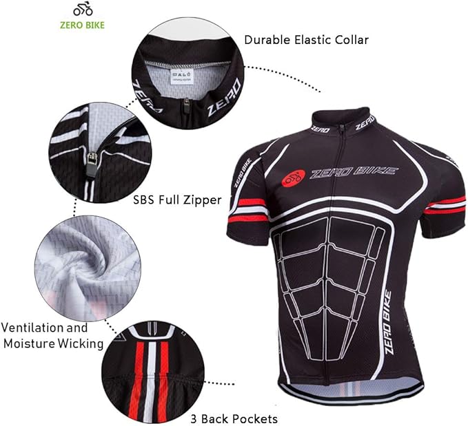 Men's Short Sleeve Breathable Cycling Jersey Set 3D Padded Bicycle Shorts Sportswear Suit Quick Dry