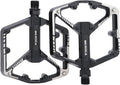 Black/Dazzle Mountain Bike Pedals, 3 Sealed Bearings Aluminum Alloy MTB Pedals with 20 Anti-Skid Pins CNC Bicycle Flat Pedals, 9/16" Lightweight Platform for Road Mountain BMX Bike