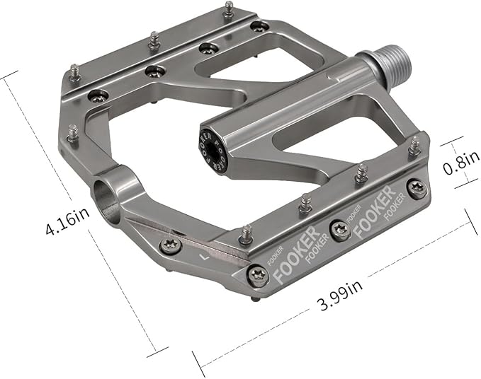 FOOKER Bike Pedals Non-Slip Aluminum Alloy MTB Mountain Bike Pedals 3 Bearing 9/16" for Road BMX MTB Bikes