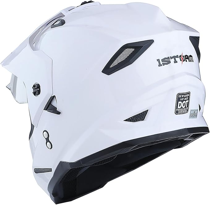 1Storm Youth Kids Dual Sport Dual Visor Motorcycle Motocross Off Road Full Face Helmet Matt Black