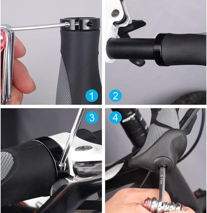 Bike Handlebar Grips, Soft Gel Inserts Shock Resistance Ergonomics Comfort Design,for MTB Bicycle Mountain Bike Grip