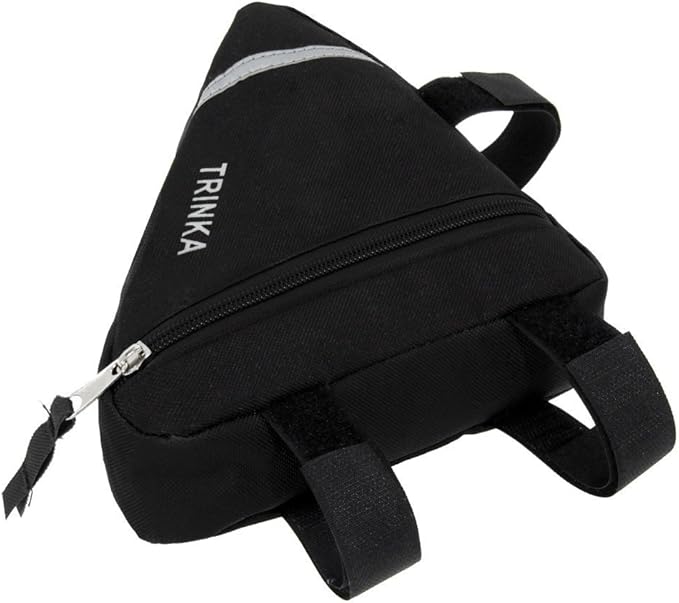 MOOCY Bicycle Bike Storage Bag Triangle Saddle Frame Strap-On Pouch for Cycling -Black
