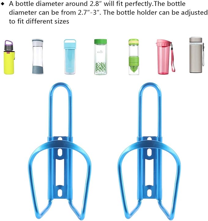 Alloy Aluminum Lightweight Bike Water Bottle Holder - 2 Pack for MTB & Road Bike