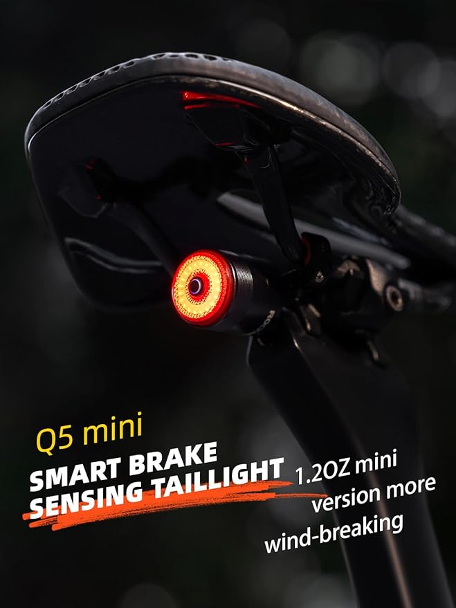 ROCKBROS Bike Tail Light Smart,Brake Sensing Bicycle Rear Lights for Night Ride,Ultra Bright LED Back Lights,Type C USB Rechargeable,IPX6 Waterproof,Cycling Safety Taillight Accessories