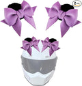2 PCS Bow Cat Ears Helmet Decorations, Cute Plush Cat Ears Helmet Decor, Fun Detachable Decorative Accessories for Helmets, Universal for Motorcycle Bicycle Scooter Helmets (Purple)