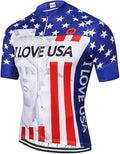 JPOJPO USA Cycling Jersey Men Road Bike Shirt Summer Biking Tops Short Sleeve Bicycle Clothes Cycle Wear Breathable