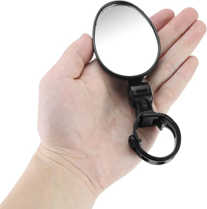QWORK Bike Mirrors, 2 Pack 360-Degree Rotatable Handlebar Mirrors for Safe Cycling, Cycling Rear View Mirror