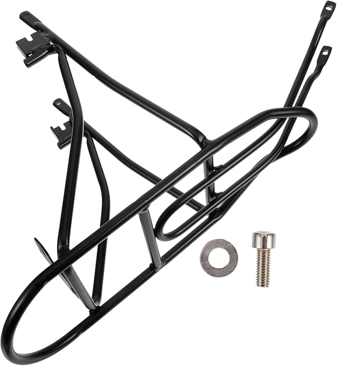Aluminum Rear Bike Rack for 20-Inch Folding Bicycle Adjustable Cargo Carrier Reflective Strips Suitable for Mountain Bikes and Commuters