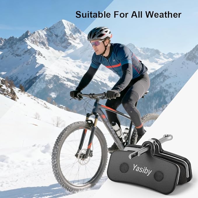 Bike Brake Pads, 4 Pairs Disc Brake Pads High-Performance with Installation Tools for Shimano MT420 MT520 M6120 M7120 M8120 Tektro TRP Ebike Moutain & Road Bike MTB Brake Pads Replacement