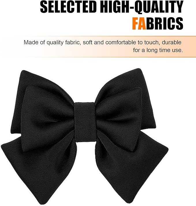 Motorcycle Helmet Bow, Cute Bow Helmet Decoration for Women, Removable Motorcycle Helmet Accessories (Black)