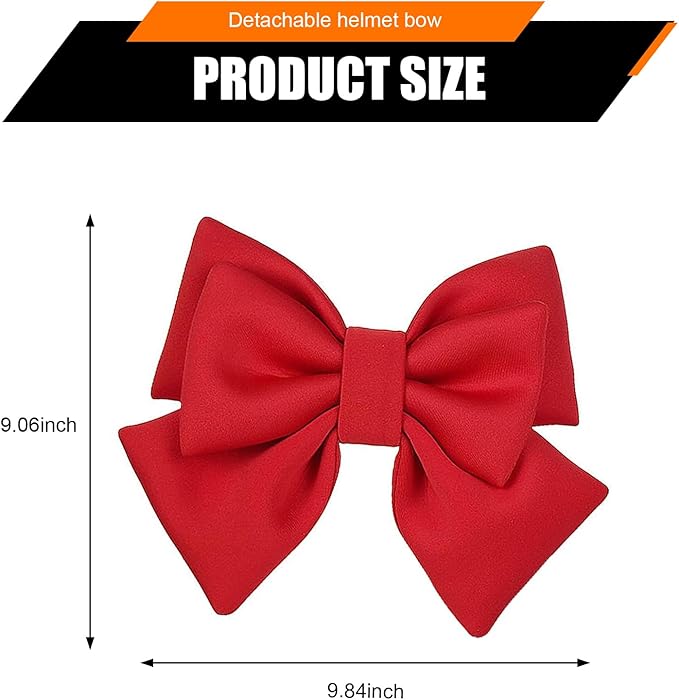 Motorcycle Helmet Bow, Cute Bow Helmet Decoration for Women, Removable Motorcycle Helmet Accessories (Red)