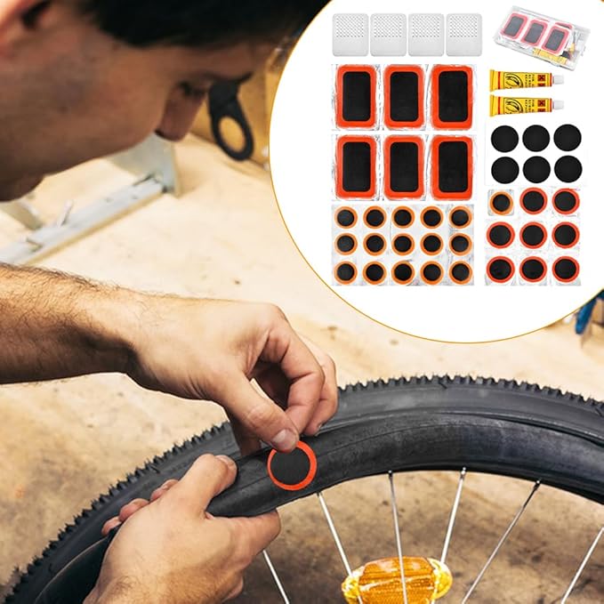 Saycker Bike Tire Repair Kit, Bycicle Inner Tube Puncture Patch Kits,Glueless Patchs for Road Mountain
