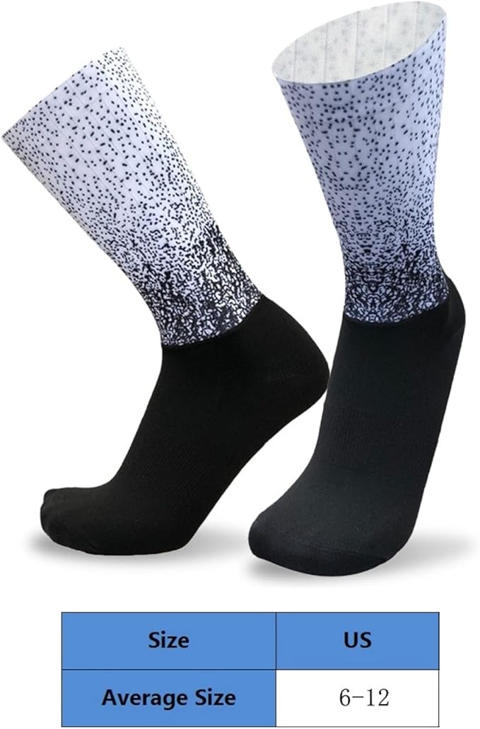 Aero Socks Cycling Aero Socks For Men Anti-Slip Silicone Aero White Line Cycling Sports Running Socks 6-11