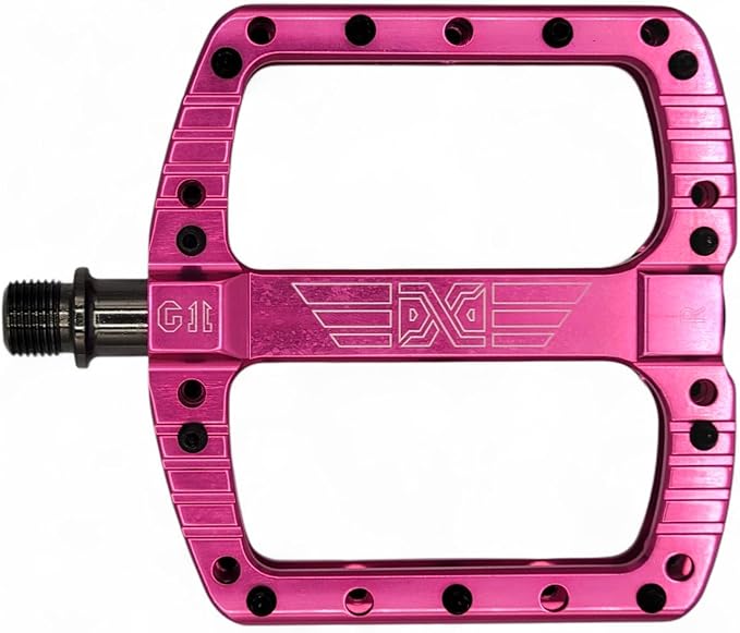 PDX G11 Mountain Bike Pedal MTB Pedal Large Concave Platform Machined Aluminum Polished Bicycle Non-Slip Pedals 9/16 Chromoly Spindle Smooth Ball Bearings