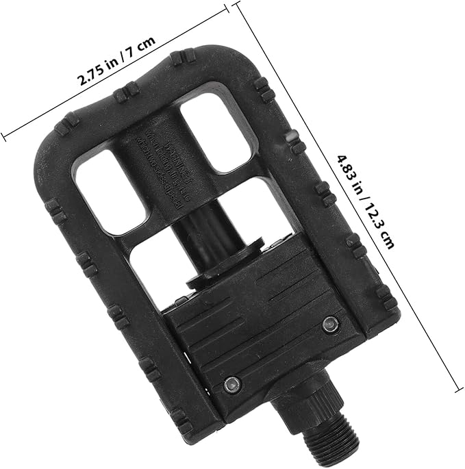 VILLCASE 2pcs Lightweight Nylon Flat Mountain Bike Pedals with Sealed Bearings and Large Non-Slip Platform for Trail Riding and Folding Bikes, Black