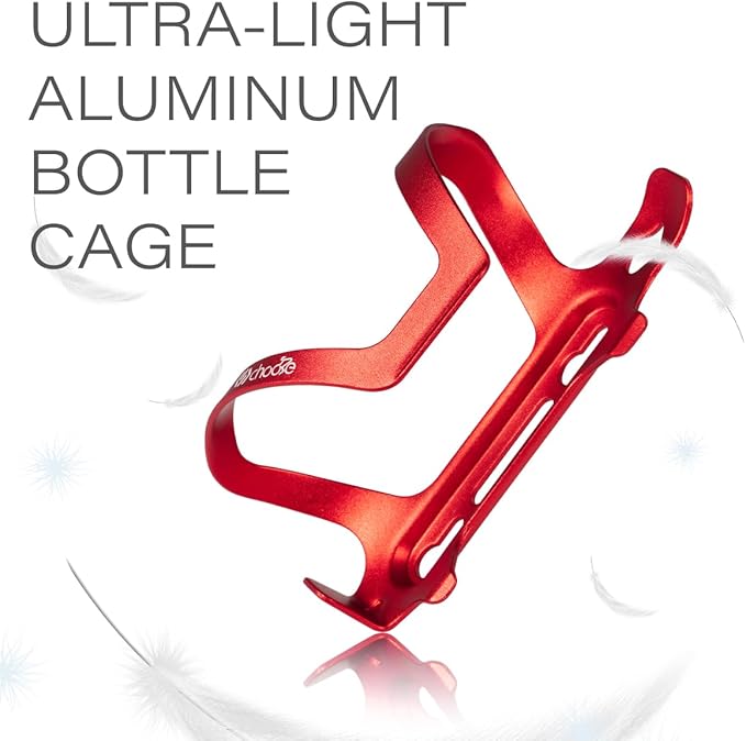 Chooee Bike Water Bottle Holder Aluminum, Bicycle Water Bottle Cage for Road Bikes Mountain Bikes Red 2-Pack