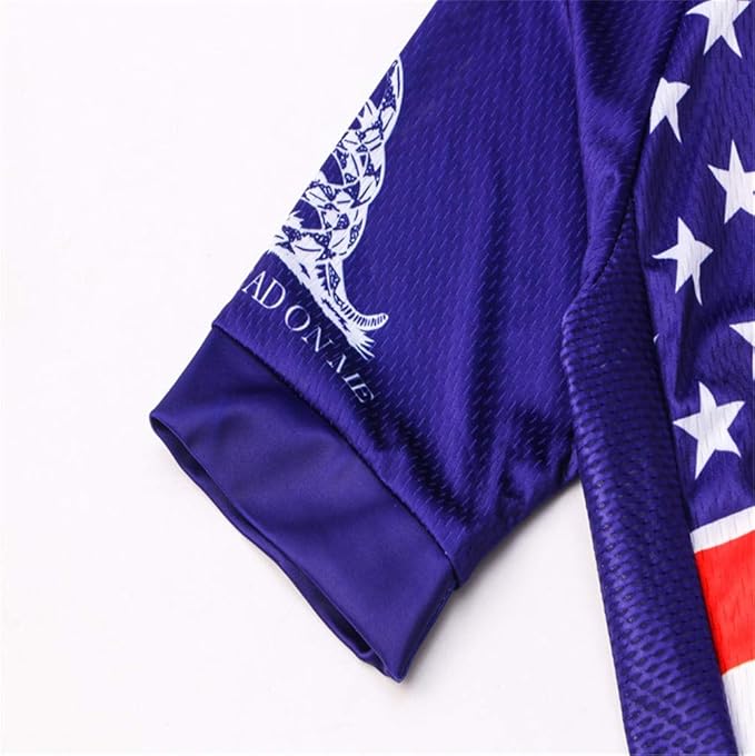 JPOJPO USA Cycling Jersey Men Short Sleeve Bike Shirts Biking Jersey Summer American Bicycle Tops with 3 Pockets Reflective