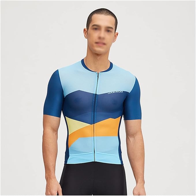Men's Cycling Clothes Men's Cycling Jersey Breathable Mesh Structure Fabric Short Sleeves Mountain Bike Shirt MTB Top for Spring and Summer Men's Cycling Clothing(Large)