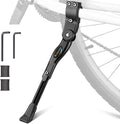 Bike Kickstand Adjustable Aluminium Alloy Bicycle Kickstand Bike Side Kickstand Fit for 22" 24" 26" 28" Mountain Bike Road Bike/BMX/MTB (Black for 22-24-26-27-28 inch bike)