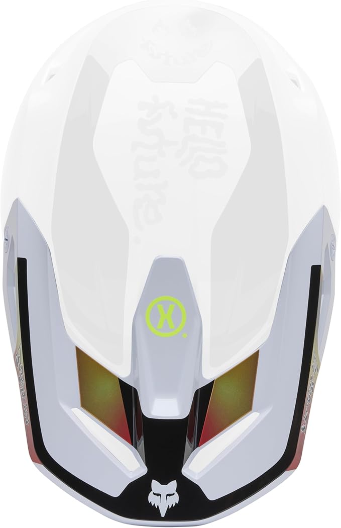 Fox Racing V1 Helmet Motocross Dirt Bike Visor, White Hello Future, X-Large/XX-Large
