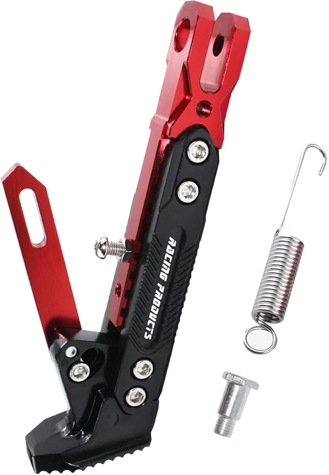 Universal Motorcycle Kickstand Accessories Motor Scooter Modified CNC Aluminum Alloy Adjustable Tripod Holder Kickstand Foot Side Support Stand Motor Scooter Motorbike Motocross Dit Pit Bike