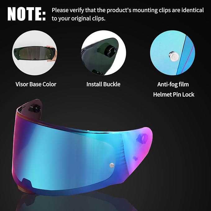 Helmet Visors Face Shield Replacement,For Assault/Rapid/Stream Helmet Visor Accessories (Rainbow)